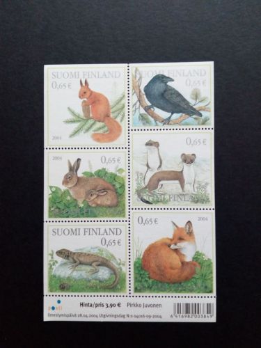 FINNLAND BLOCK 34 POSTFRISCH(MINT) TIERE DES WALDES 2004 HASE FUCHS RABE