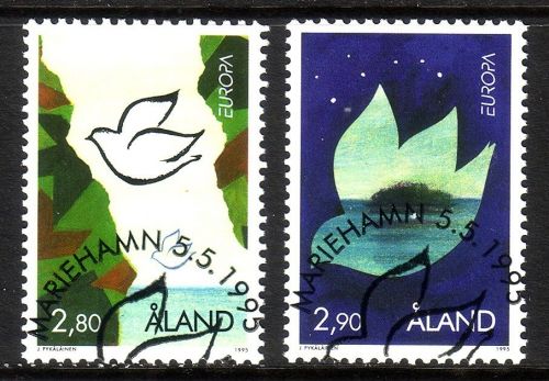 ALAND MI-NR. 100-101 GESTEMPELT(USED) EUROPA 1995 FRIEDEN und FREIHEIT