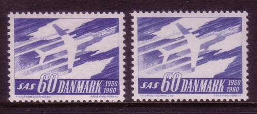 DÄNEMARK MI-NR. 388 x + y POSTFRISCH(MINT) NORDEN 1961 FLUGZEUG