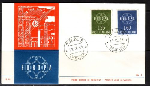ITALIEN MI-NR. 1055-1056 FDC EUROPA CEPT 1959