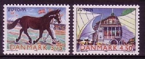 DÄNEMARK MI-NR. 1188-1189 POSTFRISCH(MINT) EUROPA 1998 - FESTE und FEIERTAGE PFERD