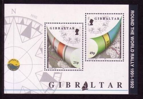 GIBRALTAR BLOCK 17 POSTFRISCH(MINT) WHITBREAD SEGELREGATTA 1982
