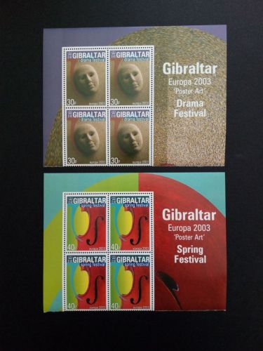 GIBRALTAR MI-NR. 1032-1035 POSTFRISCH(MINT) EUROPA 2003 PLAKATKUNST ECKRANDVIERERBLOCK OBEN