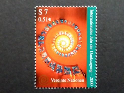 UNO WIEN MI-NR. 302 POSTFRISCH(MINT) INTERNATIONALES JAHR DER DANKSAGUNG 2000 BUNTGLASFENSTER