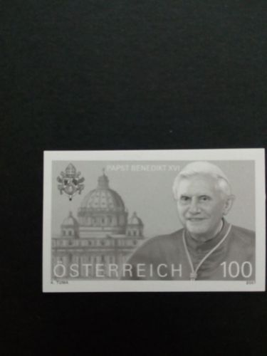 ÖSTERREICH MI-NR. 2650 SCHWARZDRUCK POSTFRISCH(MINT) 80. GEBURTSTAG VON PAPST BENEDIKT XVI 2007