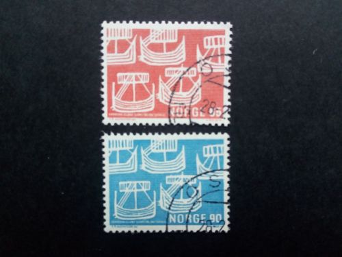 NORWEGEN MI-NR. 579-580 GESTEMPELT(USED) NORDEN 1969 SEGELBOOTE