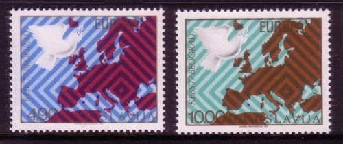 JUGOSLAWIEN MI-NR. 1692-1693 POSTFRISCH(MINT) KSZE 1977 TAUBE LANDKARTE von EUROPA