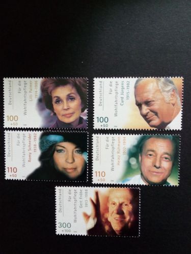 DEUTSCHLAND MI-NR. 2143-2147 POSTFRISCH(MINT) FILMSCHAUSPIELER GERT FRÖBE CURD JÜRGENS ROMY SCHNEIDER