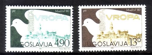 JUGOSLAWIEN MI-NR. 1857-1858 POSTFRISCH(MINT) KSZE MADRID 1980 FRIEDENSTAUBE