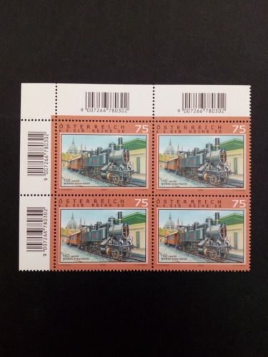 ÖSTERREICH MI-NR. 2756 POSTFRISCH(MINT) 4er BLOCK EISENBAHNEN (VIII) 110 JAHRE WIENER STADTBAHN