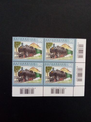 ÖSTERREICH MI-NR. 2947 POSTFRISCH(MINT) 4er BLOCK EISENBAHNEN (XV) 100 JAHRE STAMMERSDORFER LOKALBAHN