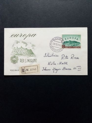 SAN MARINO MI-NR. 700 FDC EUROPA CEPT 1961 EINSCHREIBBRIEF BERG MONTE TITANO