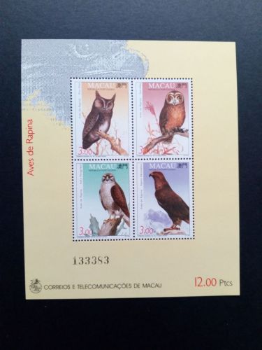 MACAU BLOCK 22 POSTFRISCH(MINT) RAUBVÖGEL 1993 EULE FALKE ADLER
