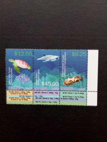 SAMOA MI-NR. 1230-1232 POSTFRISCH(MINT) MEERESTIERE 2015 SCHILDKRÖTE HAI FISCH