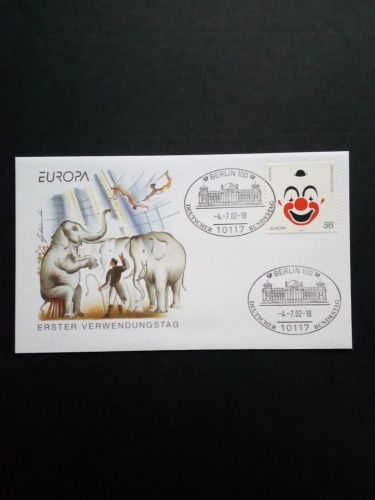 DEUTSCHLAND MI-NR. 2272 FDC EUROPA 2002 ZIRKUS CLOWN ELEFANTEN SELBSTKLEBEND