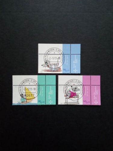 DEUTSCHLAND MI-NR. 3004-3006 GESTEMPELT(USED) MAUS COMIC VON ULI STEIN 2013 SPORT STEMPEL WEIDEN