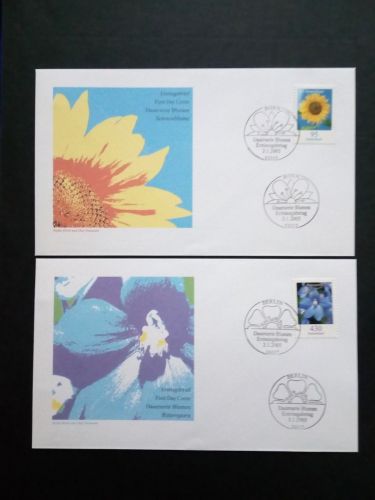 DEUTSCHLAND MI-NR. 2434-2435 FDC BLUMEN 2005 SONNENBLUME RITTERSPORN