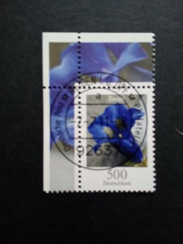 DEUTSCHLAND MI-NR. 2877 GESTEMPELT ECKRANDSTÜCK BLUMEN ENZIAN 2011 STEMPEL WEIDEN
