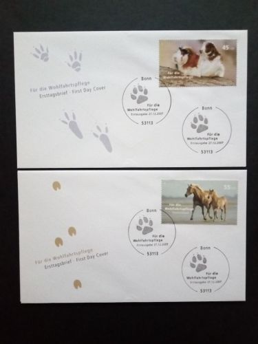 DEUTSCHLAND MI-NR; 2630-2633 FDC WOHLFAHRT 2007 PFERD HUND KANINCHEN