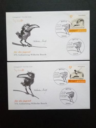 DEUTSCHLAND MI-NR. 2606-2609 FDC WILHELM BUSCH 2007