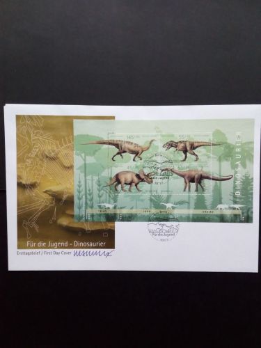 DEUTSCHLAND BLOCK 73 FDC JUGEND 2008 DINOSAURIER
