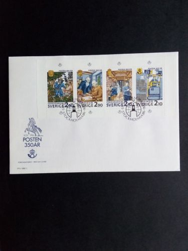 SCHWEDEN MI-Nr. 1399-1402 FDC STOCKHOLMIA ´86 - 350 JAHRE SCHWEDISCHE POST