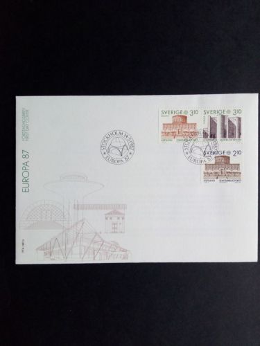 SCHWEDEN MI-NR. 1428-1430 FDC EUROPA 1987 MODERNE ARCHITEKTUR KIRCHE