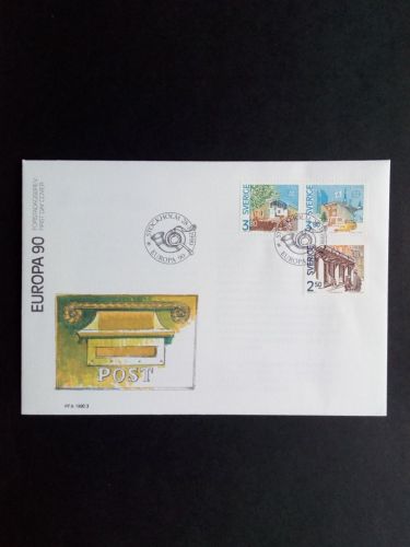 SCHWEDEN MI-NR. 1589-1591 FDC EUROPA 1990 POSTALISCHE EINRICHTUNGEN
