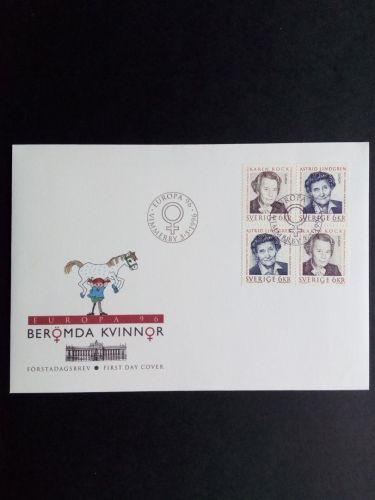 SCHWEDEN MI-NR. 1943-1944 Do/Du FDC EUROPA 1996 BERÜHMTE FRAUEN ASTRID LINDGREN