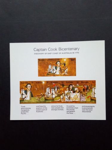 AUSTRALIEN BLOCK 1 POSTFRISCH(MINT) 200. JAHRESTAG ENTDECKUNG AUSTRALIEN DURCH JAMES COOK 1970 SCHIFF