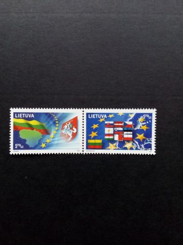LITAUEN MI-NR. 844-845 POSTFRISCH(MINT) MITLÄUFER 2004 BEITRITT ZUR EU