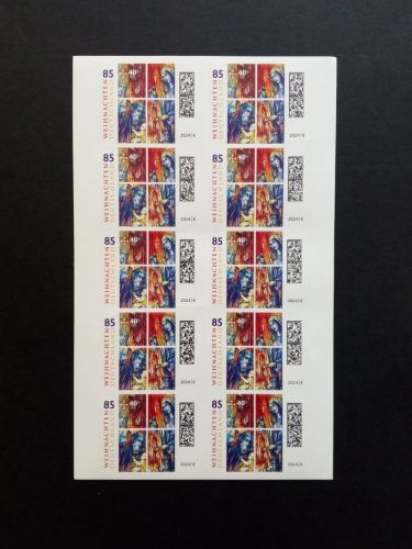 Gültige Frankaturware Deutschland 0,85 € im 10er Folienblatt selbstklebend x 95 % WEIHNACHTEN 2024