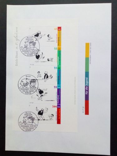 DEUTSCHLAND BLOCK 63 FDC VATER und SOHN SCHLITTENBAHN STEMPEL BERLIN
