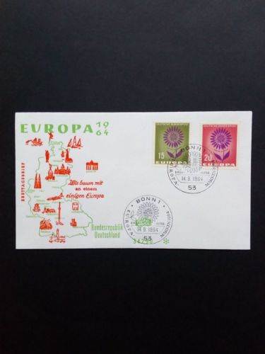 DEUTSCHLAND MI-NR. 445-446 FDC(FIDACOS) CEPT 1964 BLUME