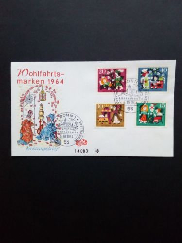 DEUTSCHLAND MI-NR. 447-450 FDC(FIDACOS) WOHLFAHRT 1964 GRIMMS MÄRCHEN VI DORNRÖSCHEN
