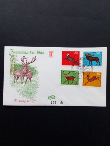 BERLIN MI-NR. 291-294 FDC(FIDACOS)(1) JUGEND 1966 HOCHWILD REH HIRSCH GÄMSE