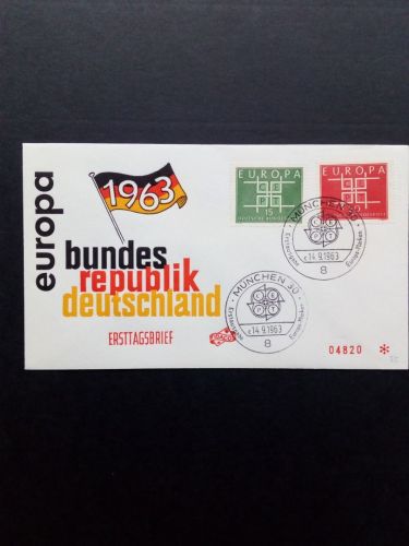 DEUTSCHLAND MI-NR. 406-407 FDC(FIDACOS)(2) EUROPA 1963 STEMPEL MÜNCHEN