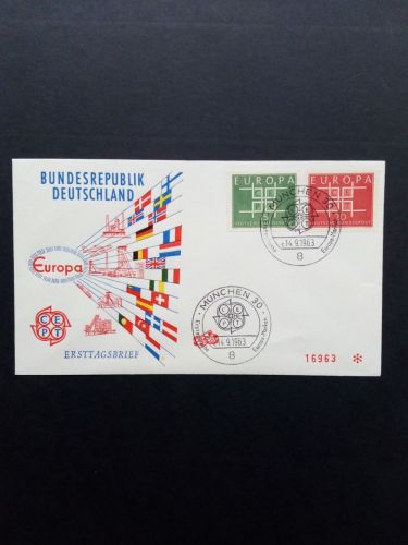 DEUTSCHLAND MI-NR. 406-407 FDC(FIDACOS)(3) EUROPA 1963 STEMPEL MÜNCHEN