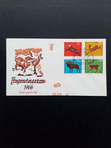 BERLIN MI-NR. 291-294 FDC(FIDACOS)(2) JUGEND 1966 HOCHWILD REH HIRSCH GÄMSE