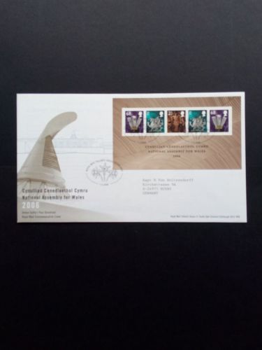 GROSSBRITANNIEN BLOCK 1 FDC ERÖFFNUNG DES WALISISCHEN PARLAMENTS REGIONALMARKEN WALES 2006