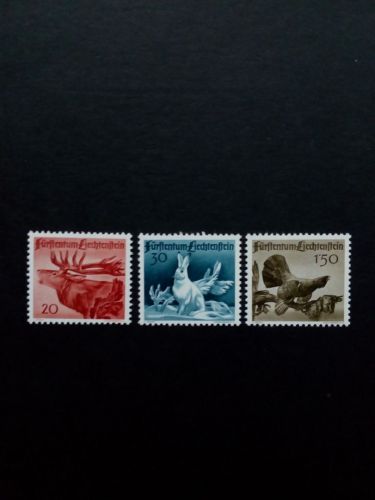 LIECHTENSTEIN MI-NR. 249-251 POSTFRISCH(MINT) JAGD(I) 1946 HIRSCH HASE AUERHUHN