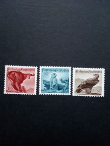 LIECHTENSTEIN MI-NR. 253-255 POSTFRISCH(MINT) JAGD(II) 1947 GÄMSE ADLER MURMELTIER