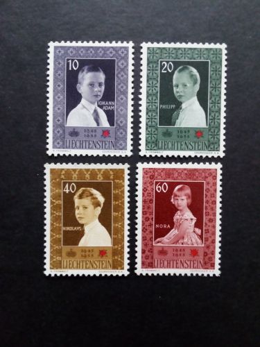 LIECHTENSTEIN MI-NR. 338-341 POSTFRISCH(MINT) 10 JAHRE LIECHTENSTEINISCHES ROTES KREUZ 1955