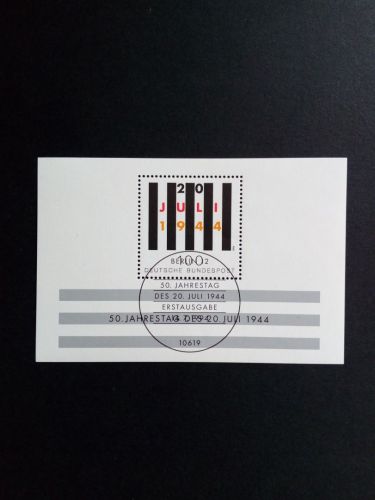 DEUTSCHLAND BLOCK 29 GESTEMPELT(USED) 50.JAHRESTAG ATTENTAT 1994 STEMPEL BERLIN