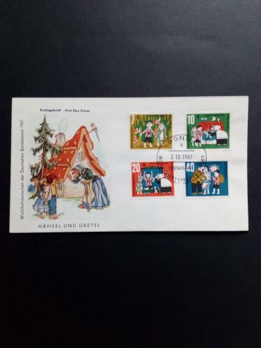 DEUTSCHLAND MI-NR. 369-372 FDC WOHLFAHRT 1961 GRIMMS MÄRCHEN HÄNSEL UND GRETEL