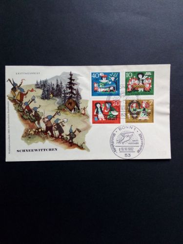 DEUTSCHLAND MI-NR. 385-388 FDC(1) WOHLFAHRT 1962 GRIMMS MÄRCHEN IV SCHNEEWITCHEN
