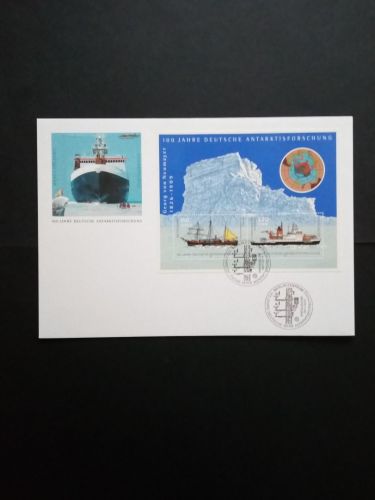 DEUTSCHLAND BLOCK 57 FDC 100 JAHRE ANTARKTISFORSCHUNG 2001 STEMPEL BERLIN