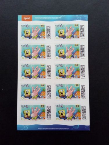 Gültige Frankaturware Deutschland 0,95 Folienblatt 157 mit QR-Code selbstklebend x 98 % SPONGEBOB SCHWAMMKOPF
