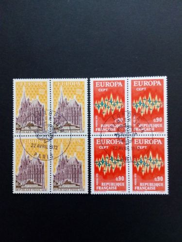 FRANKREICH MI-NR. 1788-1789 GESTEMPELT(USED) 4er BLOCK EUROPA 1972 STERNE DOM ZU AACHEN