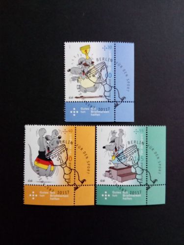 DEUTSCHLAND MI-NR. 3075-3077 GESTEMPELT(USED) MAUS COMIC VON ULI STEIN 2014 SPORT STEMPEL BERLIN